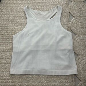 Lulu lemon white ebb to street cropped razor back